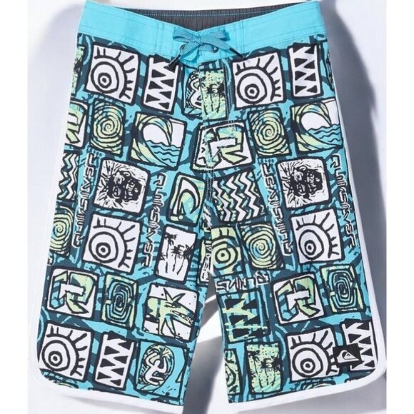 Quiksilver Boys Youth Everyday Scallop 17 Boardshorts Big Kids Blue NEW 30/16 XL - Picture 4 of 7